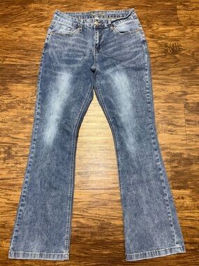 Copper Flash Mid Rise Flare Jeans Size 8